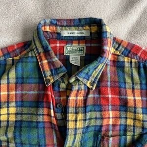 LLBean slightly fitted flannel button down